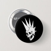 Anpassbare Punk-Skull-Version 2 Button (Vorne & Hinten)
