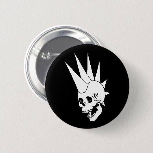 Anpassbare Punk-Skull-Version 2 Button (Vorne & Hinten)