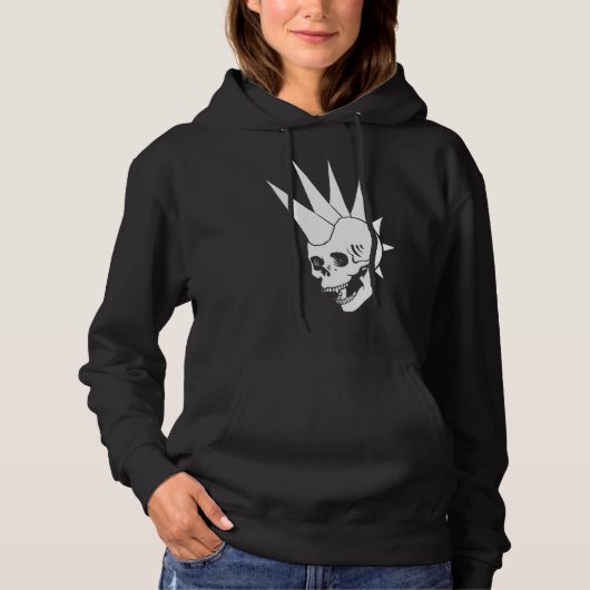 Anpassbare Punk-Skull-Version 2 Hoodie (Vorderseite)