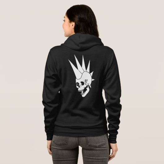 Anpassbare Punk-Skull-Version 2 Hoodie (Schwarz voll)