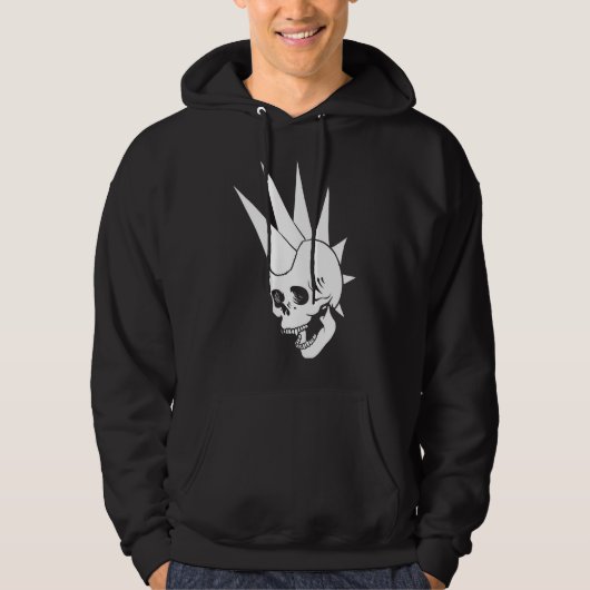 Anpassbare Punk-Skull-Version 2 Hoodie (Vorderseite)