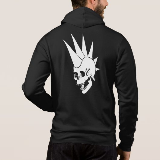 Anpassbare Punk-Skull-Version 2 Hoodie (Rückseite)