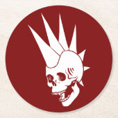 Anpassbare Punk-Skull-Version 2 Runder Pappuntersetzer (Vorderseite)