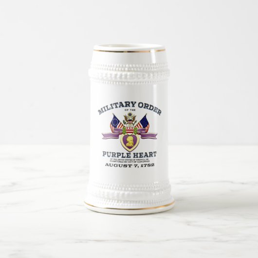 Anpassbare "PURPLE HEART FLAGS" Bierglas (Mittel)