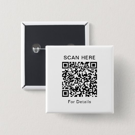 Anpassbare QR-Code-Square-Taste für jeden Zweck Button (Vorne & Hinten)