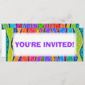 Anpassbare RAINBOW-STRIPEN-PARTY EINLADUNG (Vorne/Hinten)