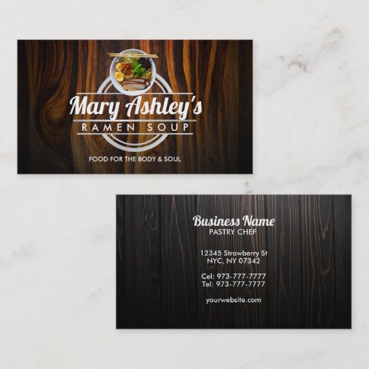 Anpassbare Ramen Soup-Visitenkarten Visitenkarte (Vorne/Hinten)