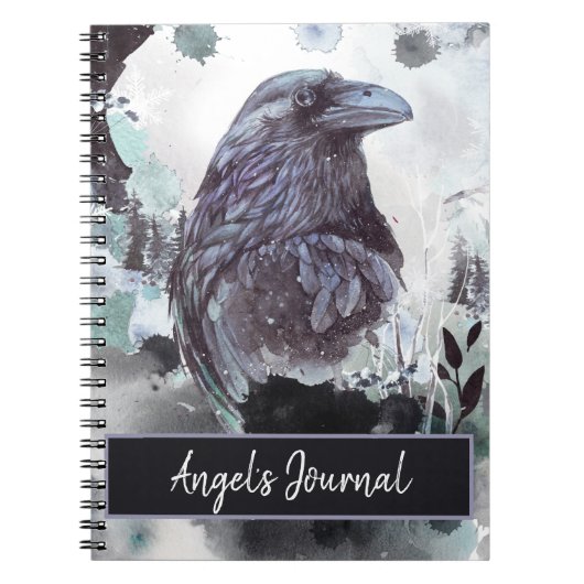 Anpassbare Raven Journal-Notebooks Notizblock (Vorderseite)