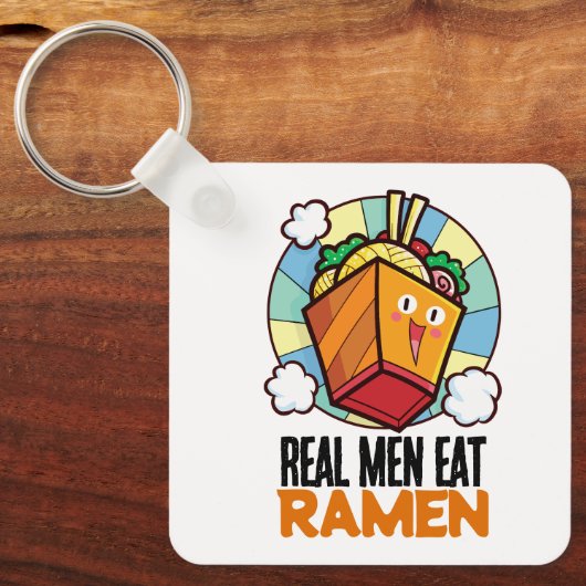 Anpassbare Real Men essen Ramen Schlüsselanhänger (Vorderseite)