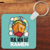 Anpassbare Real Men essen Ramen Schlüsselanhänger (Rückseite)
