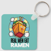 Anpassbare Real Men essen Ramen Schlüsselanhänger (Rückseite)