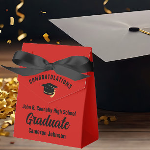 Anpassbare Red Black Graduation Party Geschenkschachtel