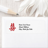 Anpassbare Red Double Happy Return Label (Insitu)
