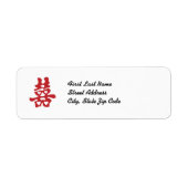 Anpassbare Red Double Happy Return Label (Vorne)