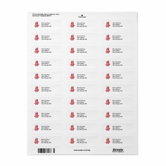 Anpassbare Red Double Happy Return Label (Vorne)