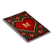 Anpassbare Red Vintag Heart Monogram Notebooks Notizblock (Rechte Seite)