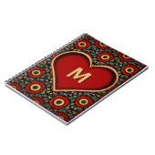 Anpassbare Red Vintag Heart Monogram Notebooks Notizblock (Linke Seite)