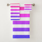 Anpassbare Regenbogen- und Weißstreifen Badhandtuch Set (Insitu)