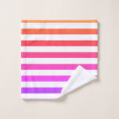 Anpassbare Regenbogen- und Weißstreifen Badhandtuch Set (Waschlappen)