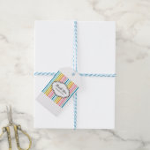 Anpassbare Regenbogenstreifen mit Aufkleber Geschenkanhänger (Mit Garn)