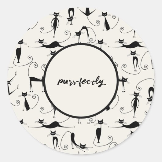 Anpassbare, reine Katzenaufkleber Runder Aufkleber (Vorderseite)