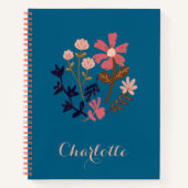 Anpassbare Retro-Blüte Notizblock (Vorderseite)