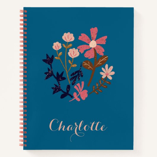 Anpassbare Retro-Blüte Notizblock (Vorderseite)