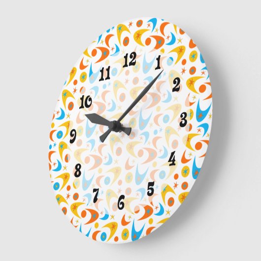 Anpassbare Retro-Bumerangs Große Wanduhr (Winkel)