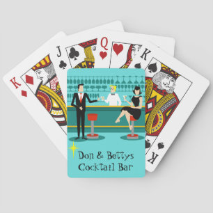 Anpassbare Retro-Cocktail-Lounge-Spielkarten Spielkarten