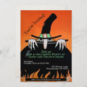 Anpassbare Retro Hexeneinladung Einladung (Vorne/Hinten)