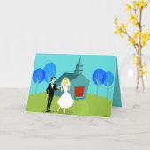 Anpassbare Retro-Hochzeitskarte Karte (Gelbe Blume)