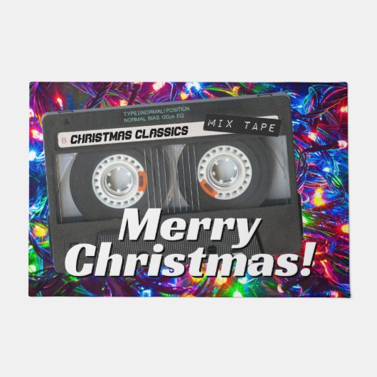 Anpassbare Retro-Kassettenband Weihnachtskassette Fußmatte (Vorderseite)