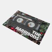 Anpassbare Retro-Kassettenband Weihnachtskassette Fußmatte (Schrägansicht)