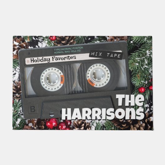 Anpassbare Retro-Kassettenband Weihnachtskassette Fußmatte (Vorderseite)