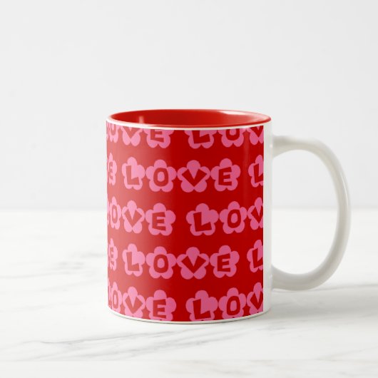 Anpassbare Retro-LIEBE Zweifarbige Tasse (Rechts)