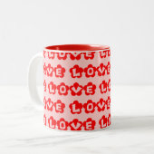 Anpassbare Retro-LIEBE Zweifarbige Tasse (Vorderseite Links)