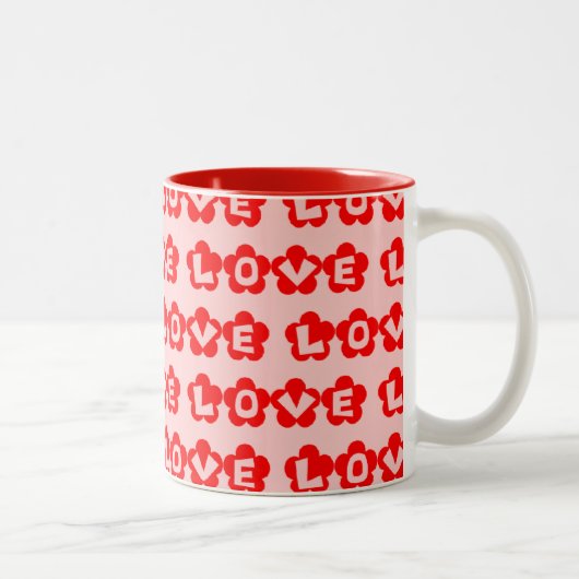 Anpassbare Retro-LIEBE Zweifarbige Tasse (Rechts)