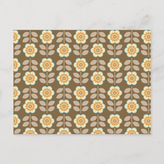 Anpassbare Retro-Mod-Blume Postkarte (Vorderseite)