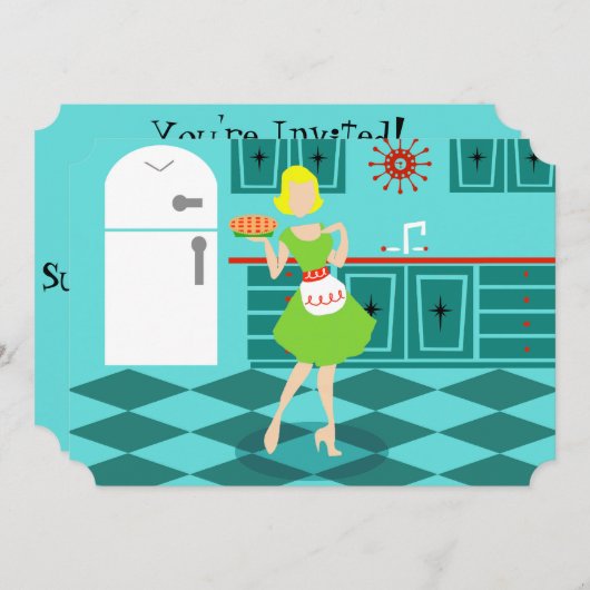 Anpassbare Retro-Muttertagseinladungen Einladung (Vorne/Hinten)