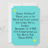 Anpassbare Retro Rosa Weihnachtsbaum Einladungen (Rückseite)