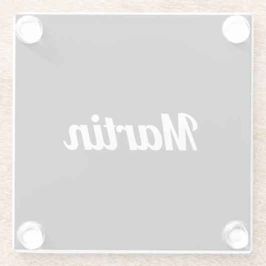 Anpassbare Retro-Skripte | Schwarz oder Farbton Glasuntersetzer (Rückseite)