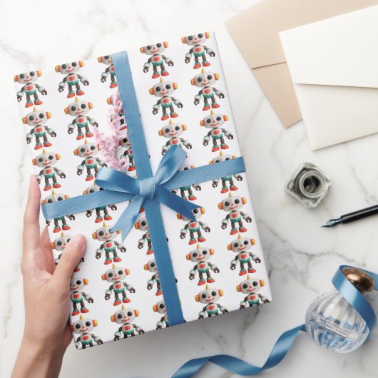 Anpassbare Roboter-Kinder Geschenkpapier (Schenken)