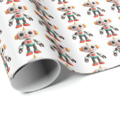 Anpassbare Roboter-Kinder Geschenkpapier (Rolleneckpunkt)