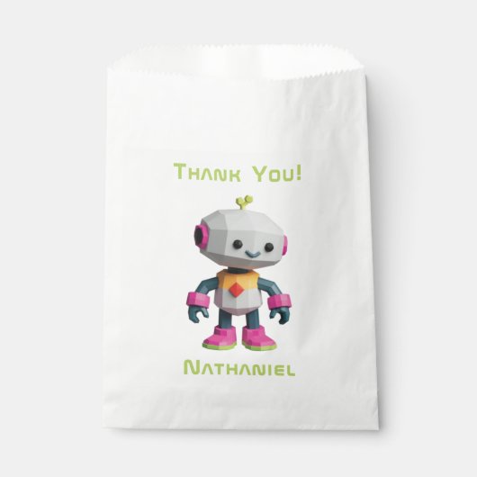 Anpassbare Roboter-Kinder Geschenktütchen (Vorderseite)