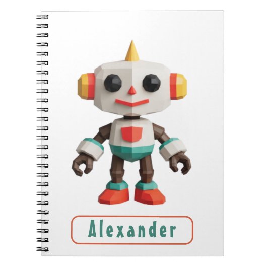 Anpassbare Roboter-Kinder Notizblock (Vorderseite)
