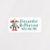 Anpassbare Roboterkinderkleidung Etiketten (Design 2)