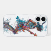 Anpassbare Rock’n Roll Frau – Gitarrenkunst iPhone 16 Hülle (Rückseite (Horizontal))