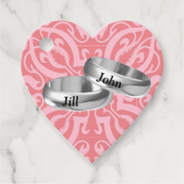 Anpassbare rosa Damast Geschenkanhänger