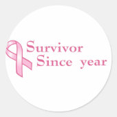 Anpassbare rosa Farbbandaufkleber Runder Aufkleber (Vorderseite)