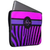 Anpassbare, rosa, lila Zebra-Notebookhülle Laptopschutzhülle (Vorne Rechts)
